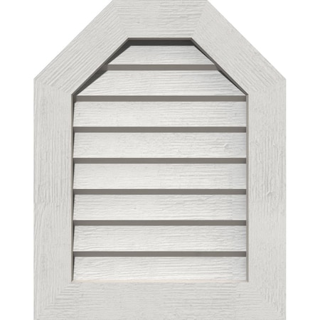 Octagonal Top Gable Vent Western Red Cedar Gable Vent W/Decorative Face Frame, 20W X 16H